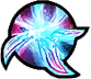 Teleport and attack with blades around you (arrow key + D, input D)