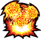 Fires a fireball that periodically creates flames when hit (D key: fire)