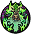 When attacking, infects the surrounding area with poison and summons a skeleton when hit.