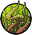 Creates a vine that moves along the ground and hits