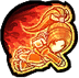 Attacks with a series of flame strikes while moving forward