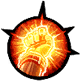 Grab the opponent and attack with fire (→↓←)