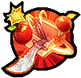 Spins and attacks with various weapons around it.
