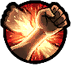 Dropping the opponent's weapon through a power struggle (D key slam - power struggle)
