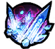 Ice swords rise up and expand in front (hold D)