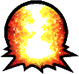 Repeatedly attacking to turn the surrounding area into a sea of fire (→↑→↑)